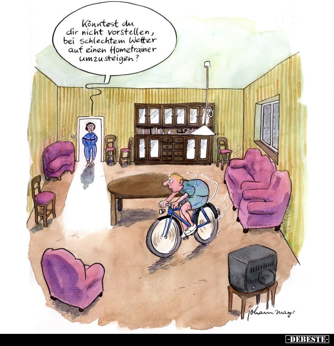 Könntest du dir nicht vorstellen, bei Schlechtem Wetter auf einen Hometrainer umzusteigen?