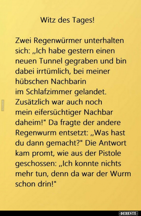 Witz, Des Tages, Tages, Bin Dabei