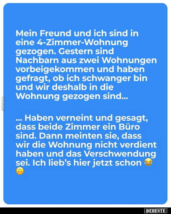 Mein Freund und ich sind in eine 4-Zimmer-Wohnung gezogen... - Lustige Bilder | DEBESTE.de