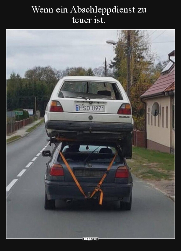 Wenn ein Abschleppdienst zu teuer ist... - Lustige Bilder | DEBESTE.de