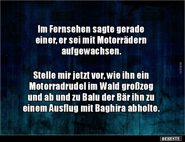 Im Fernsehen sagte gerade einer, er sei mit Motorrädern.. - Lustige Bilder | DEBESTE.de