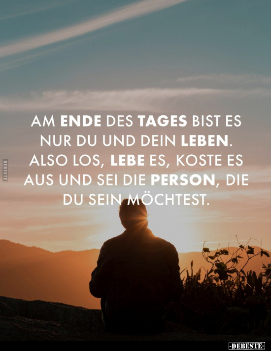 Am Ende des Tages bist es nur du und dein Leben.. - Lustige Bilder | DEBESTE.de