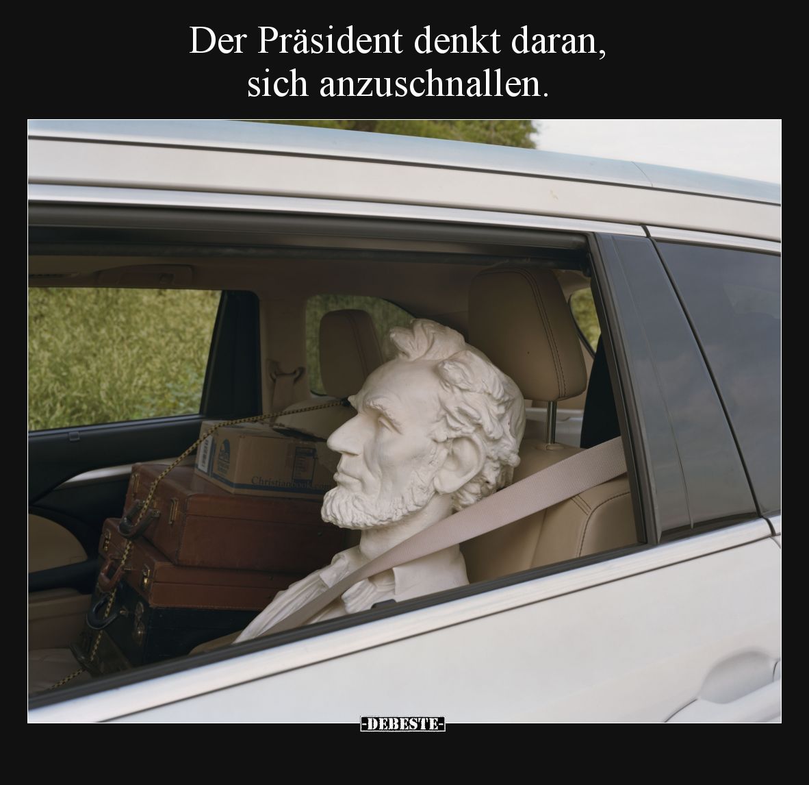 Der Präsident denkt daran, sich anzuschnallen.