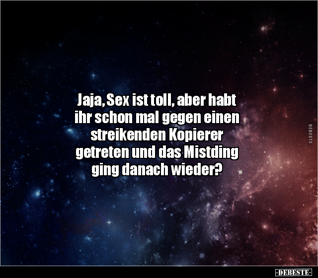 Jaja, Sex ist toll, aber habt ihr schon mal gegen einen.. - Lustige Bilder | DEBESTE.de