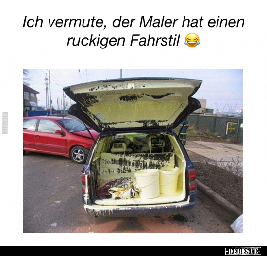 Ich vermute, der Maler hat einen ruckigen Fahrstil... - Lustige Bilder | DEBESTE.de