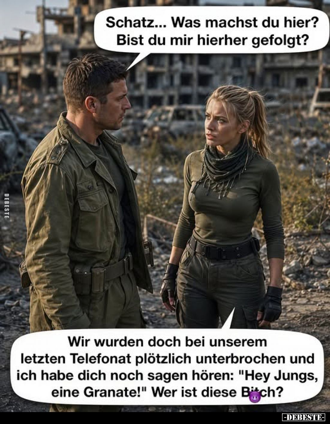 Schatz... Was machst du hier? Bist du mir hierher gefolgt?
-
Wir wurden doch bei unserem letzten Telefonat plötzlich unterb...