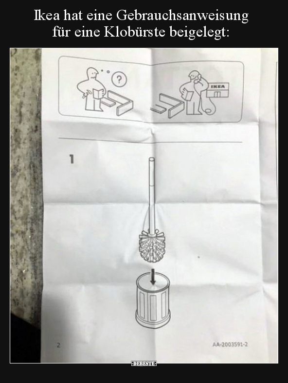 Ikea hat eine Gebrauchsanweisung für eine Klobürste.. - Lustige Bilder | DEBESTE.de