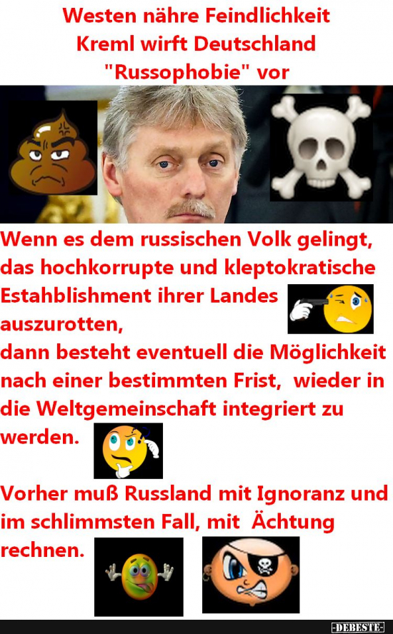 Putins Knallkopf-Sprecher weint fürchterlich wegen Russophobie - Lustige Bilder | DEBESTE.de