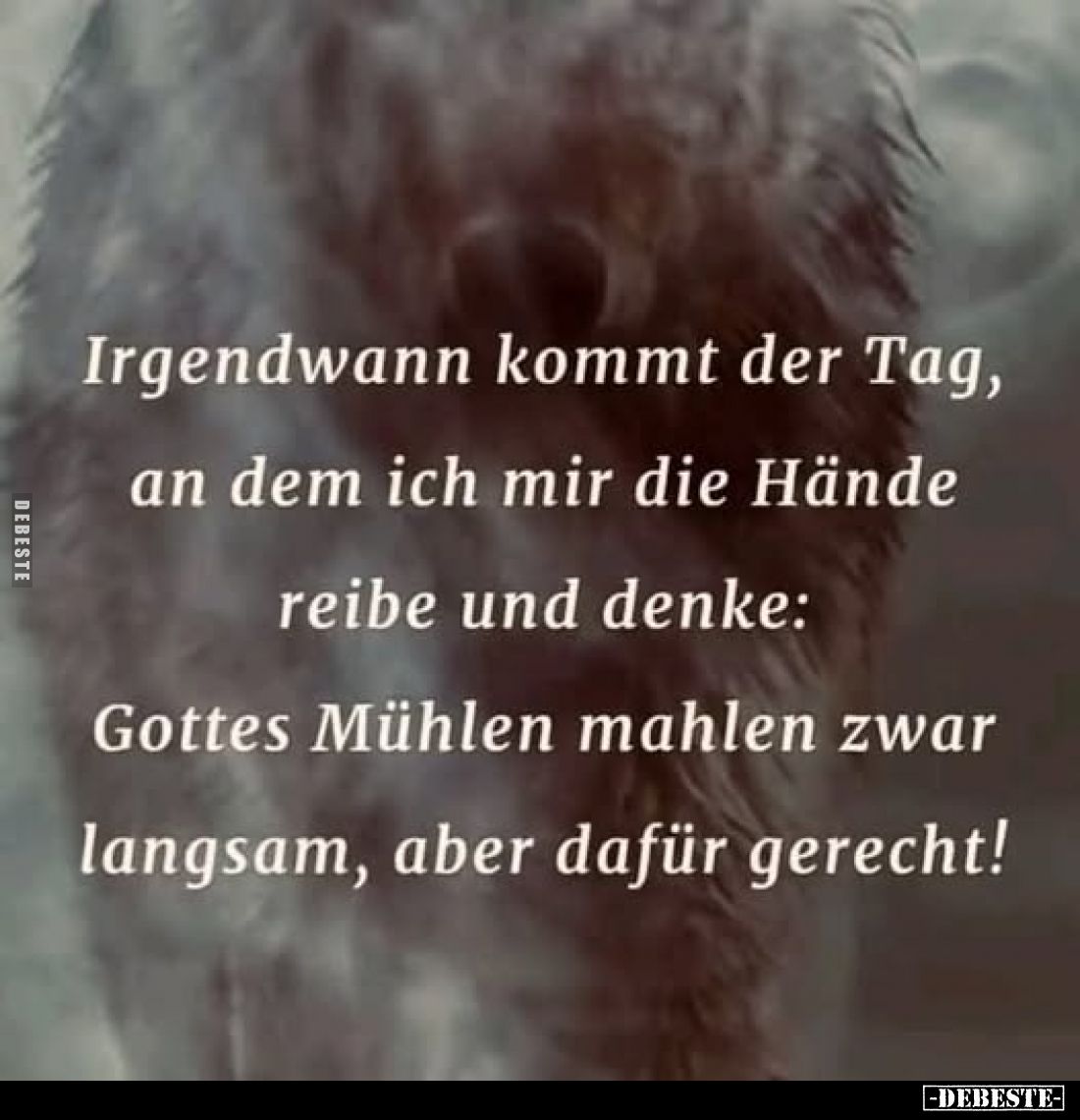 Irgendwann kommt der Tag, an dem ich mir die Hände reibe und denke:
Gottes Mühlen mahlen zwar langsam, aber dafür gerecht!