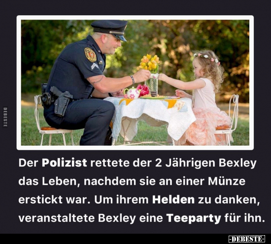 Der Polizist rettete der 2 Jährigen Bexley das Leben.. - Lustige Bilder | DEBESTE.de