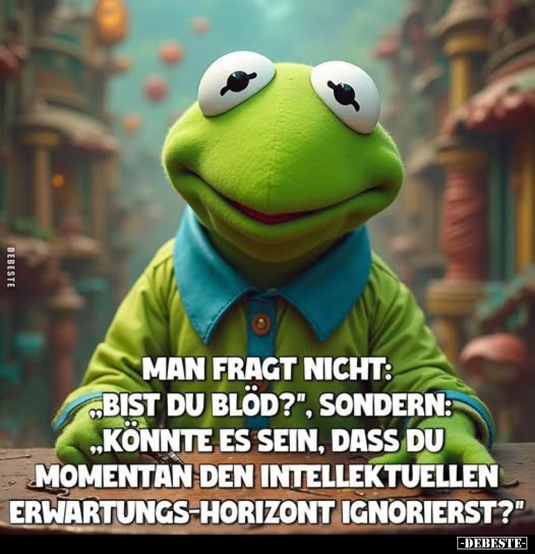 Man fragt nicht: "Bist du blöd?", sondern: "Könnte es sein, dass du momentan den intellektuellen Erwartungs-Ho...