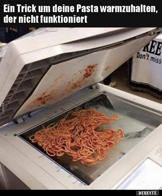 Ein Trick um deine Pasta warmzuhalten, der nicht.. - Lustige Bilder | DEBESTE.de