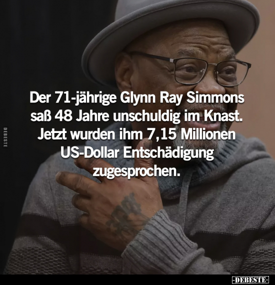 Der 71-jährige Glynn Ray Simmons saß 48 Jahre unschuldig im.. - Lustige Bilder | DEBESTE.de