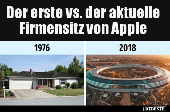 Der erste vs. der aktuelle Firmensitz von Apple.. - Lustige Bilder | DEBESTE.de