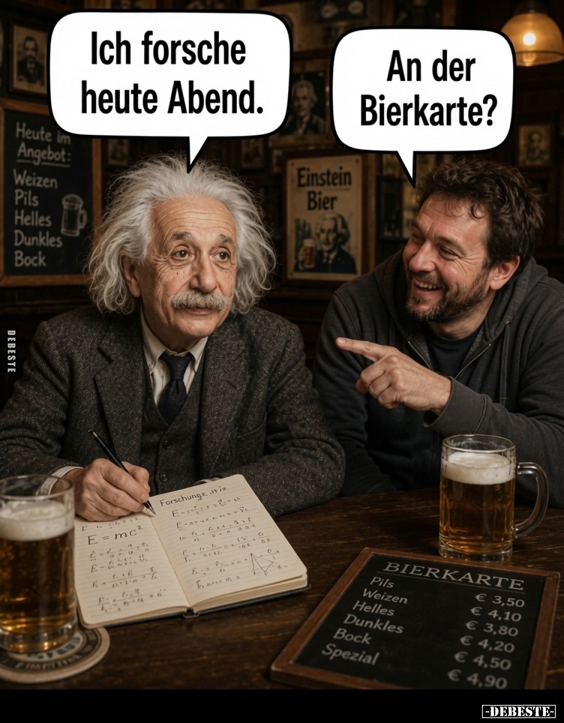 Ich forsche heute Abend.
An der Bierkarte?