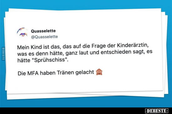 Mein Kind ist das, das auf die Frage der Kinderärztin, was.. - Lustige Bilder | DEBESTE.de