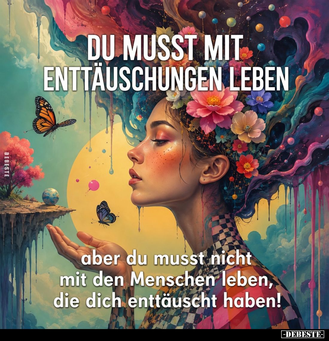 Du musst mit Enttäuschungen leben,
aber du musst nicht mit den Menschen leben, die dich enttäuscht haben!