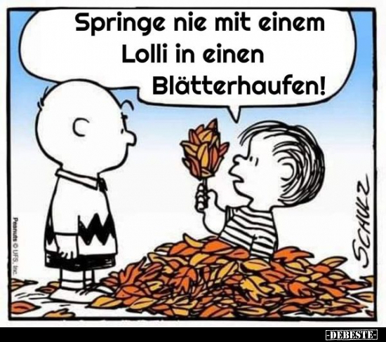 Springe nie mit einem Lolli in einen Blätterhaufen!.. - Lustige Bilder | DEBESTE.de