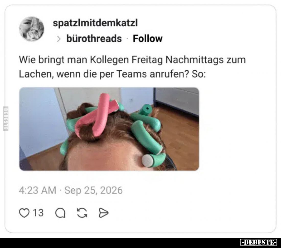 Wie bringt man Kollegen Freitag Nachmittags zum Lachen, wenn die per Teams anrufen? So: