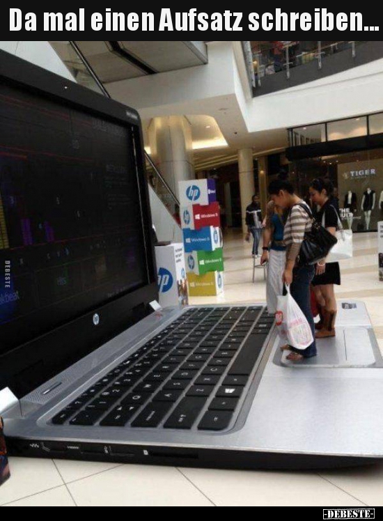 Da mal einen Aufsatz schreiben...