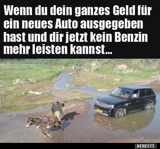 Wenn du dein ganzes Geld für ein neues Auto ausgegeben hast.. - Lustige Bilder | DEBESTE.de