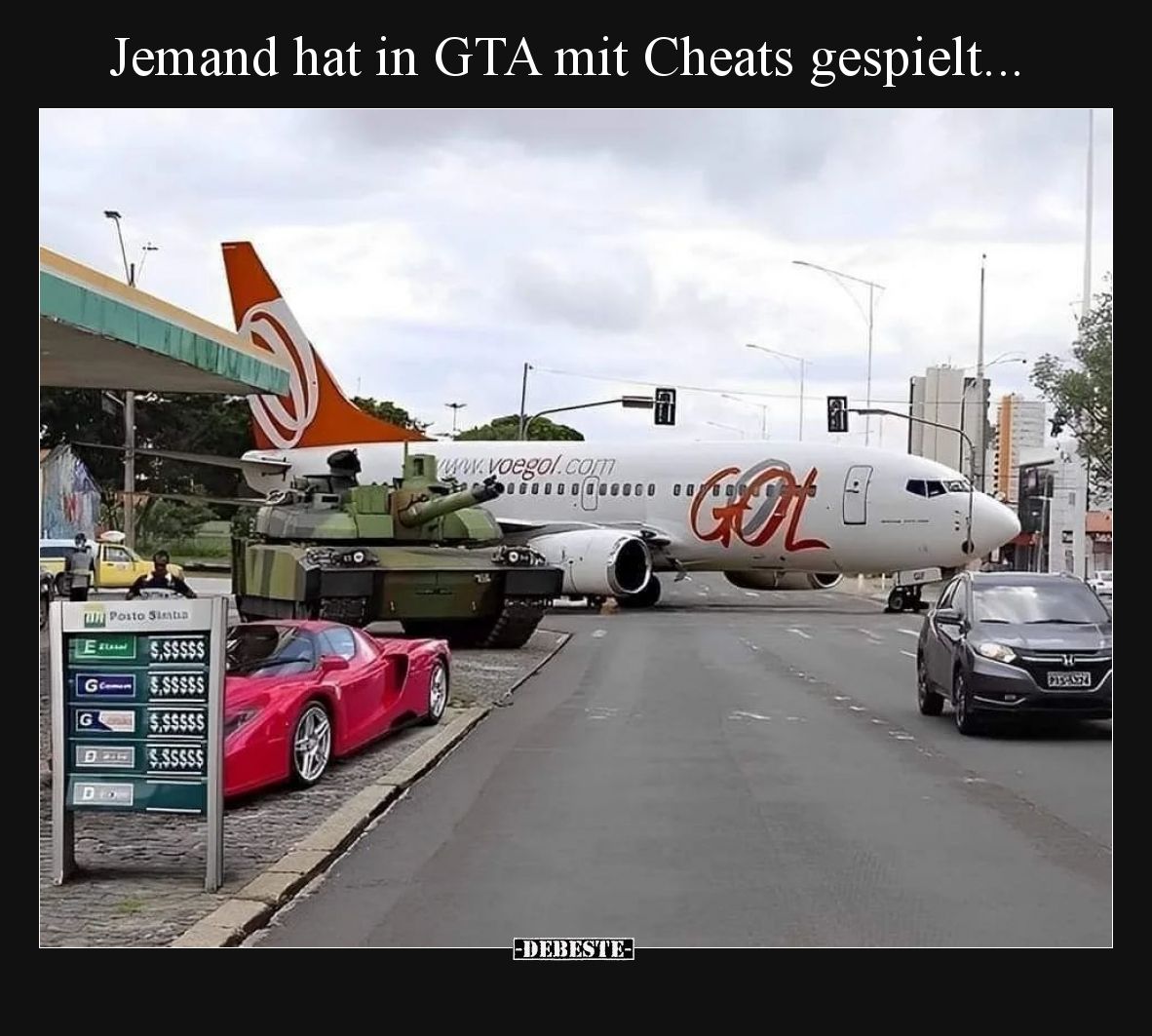 Jemand hat in GTA mit Cheats gespielt.