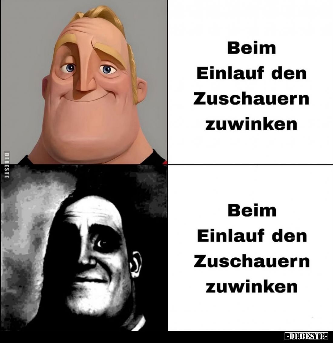 Beim Einlauf den Zuschauern zuwinken.