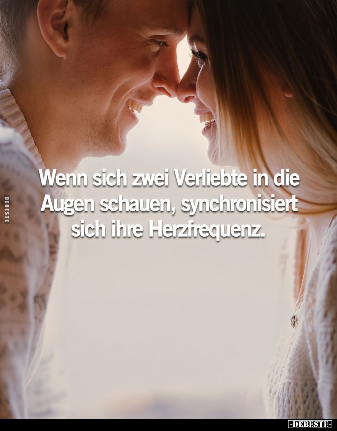 Wenn sich zwei Verliebte in die Augen schauen, synchronisiert sich ihre Herzfrequenz.