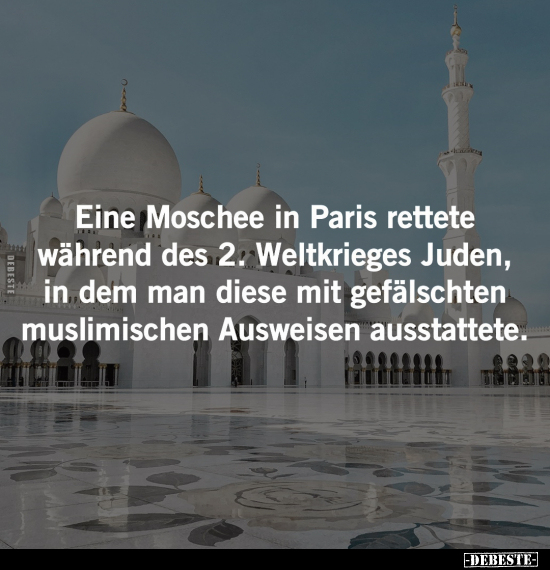 Eine Moschee in Paris rettete während des 2. Weltkrieges.. - Lustige Bilder | DEBESTE.de