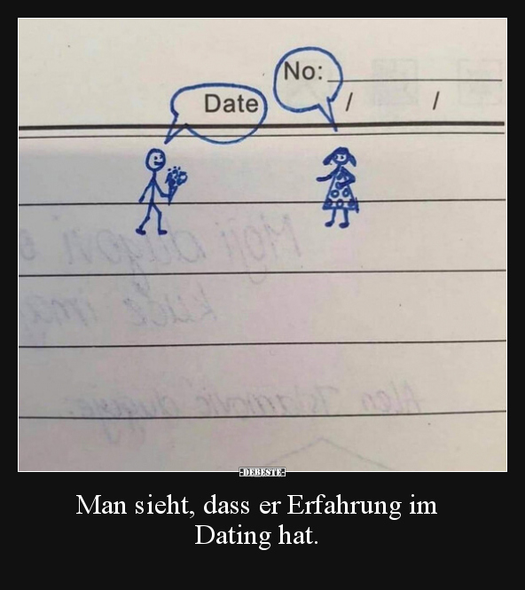 Man sieht, dass er Erfahrung im Dating hat...