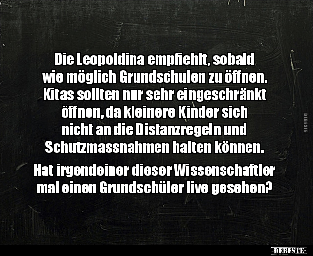 Die Leopoldina empfiehlt, sobald wie möglich.. - Lustige Bilder | DEBESTE.de
