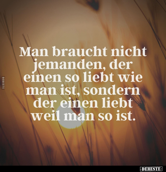 Man braucht nicht jemanden, der einen so liebt wie man ist.. - Lustige Bilder | DEBESTE.de