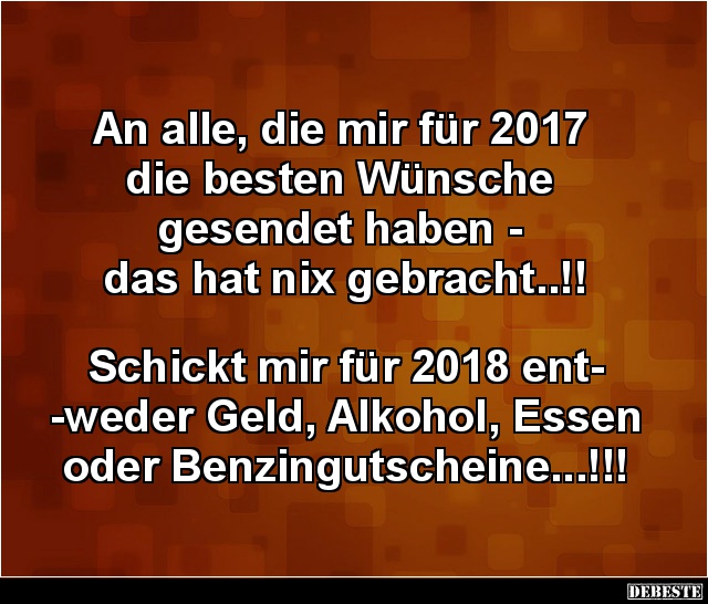 An alle, die mir für 2017 die besten Wünsche gesendet haben.. - Lustige Bilder | DEBESTE.de