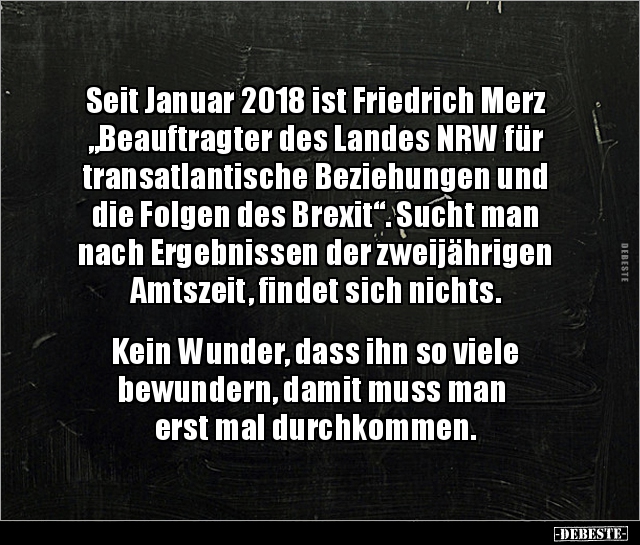 Seit Januar 2018 ist Friedrich Merz "Beauftragter des.." - Lustige Bilder | DEBESTE.de