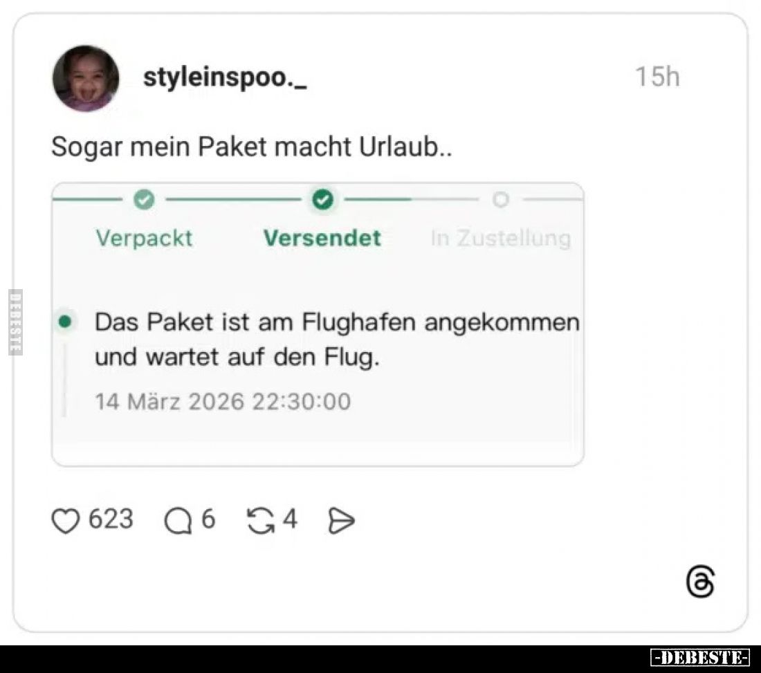 Sogar mein Paket macht Urlaub.. - Lustige Bilder | DEBESTE.de