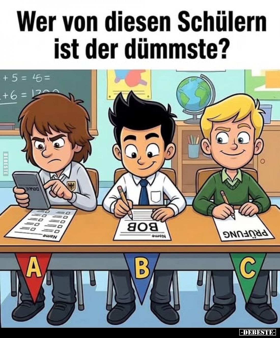 Wer von diesen Schülern ist der dümmste?