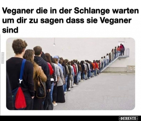 Veganer die in der Schlange warten um dir zu sagen dass sie.. - Lustige Bilder | DEBESTE.de