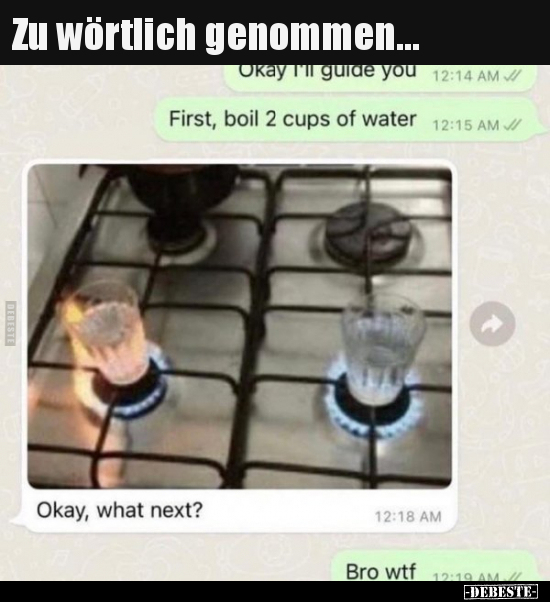 Zu wörtlich genommen