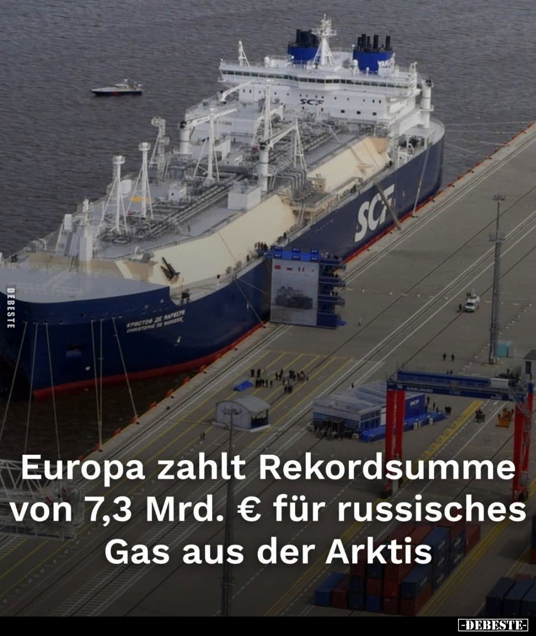 Europa zahlt Rekordsumme von 7,3 Mrd. € für russisches Gas aus der Arktis.