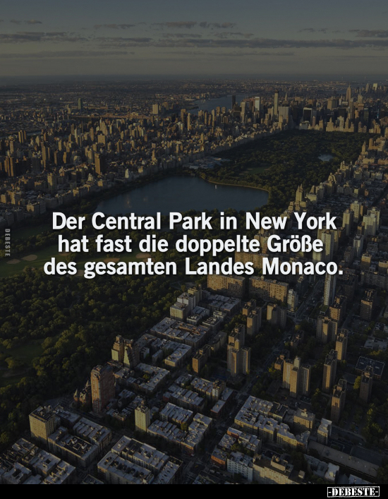 Der Central Park in New York hat fast die doppelte Größe.. - Lustige Bilder | DEBESTE.de