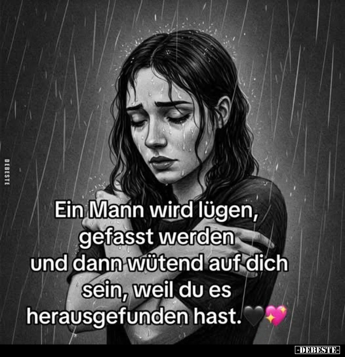 Ein Mann wird lügen, gefasst werden und dann wütend auf dich sein, weil du es herausgefunden hast.