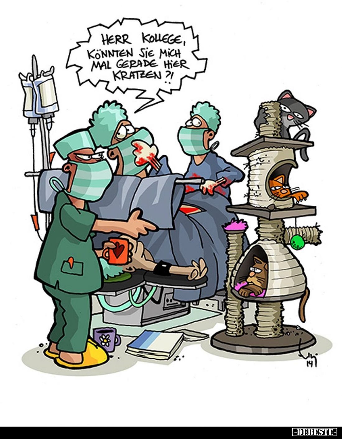 Herr Kollege, könnten sie mich mal gerade hier kratzen?!