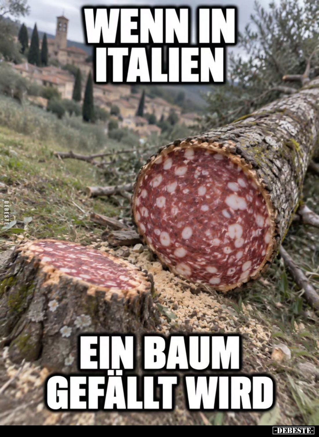 Wenn in
Italien
ein Baum
gefällt wird.