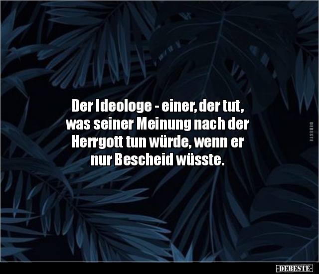 Der Ideologe - einer, der tut, was seiner Meinung nach der.. - Lustige Bilder | DEBESTE.de