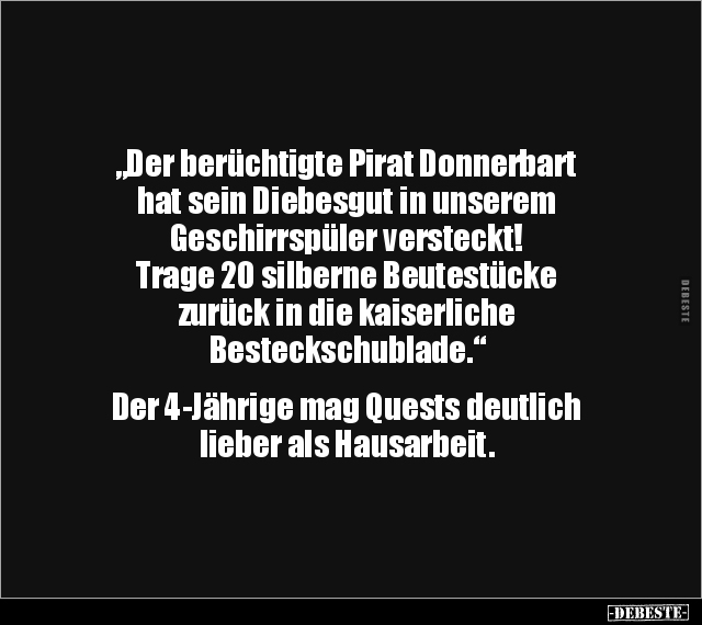 "Der berüchtigte Pirat Donnerbart hat sein Diebesgut in.." - Lustige Bilder | DEBESTE.de