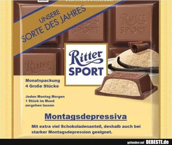 Ritter SPORT - Montagsdepressiva. - Lustige Bilder | DEBESTE.de