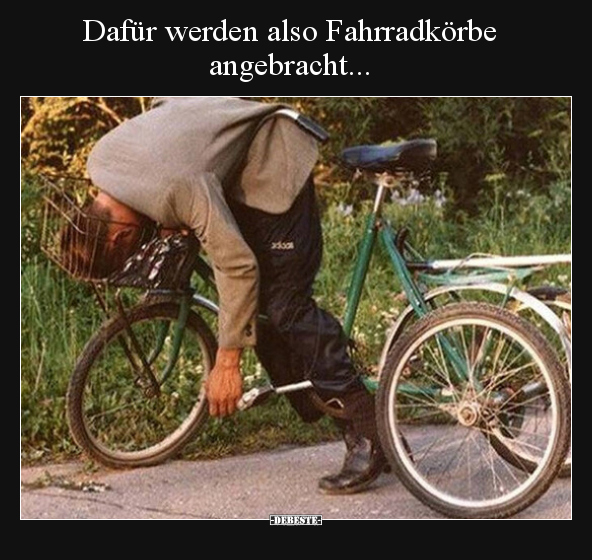 Dafür werden also Fahrradkörbe angebracht... - Lustige Bilder | DEBESTE.de