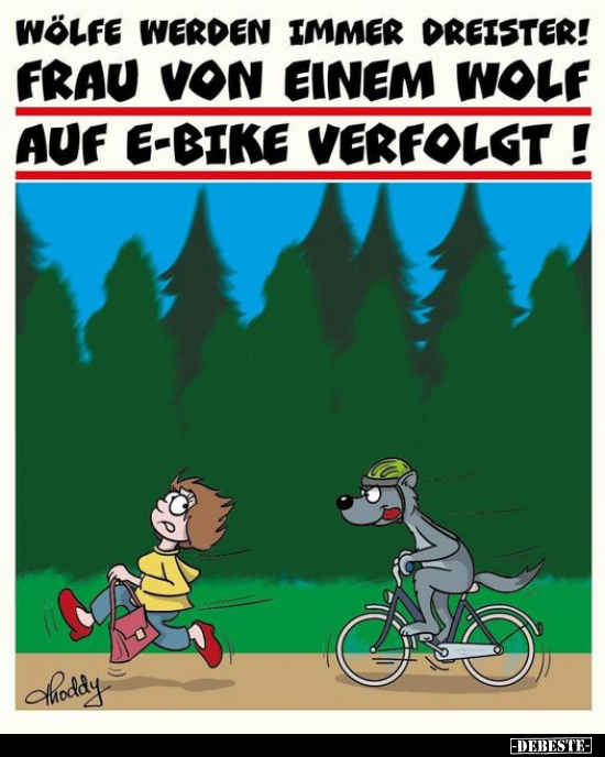 Wölfe werden immer dreister! Frau von einem Wolf auf E-Bike verfolgt!.. - Lustige Bilder | DEBESTE.de