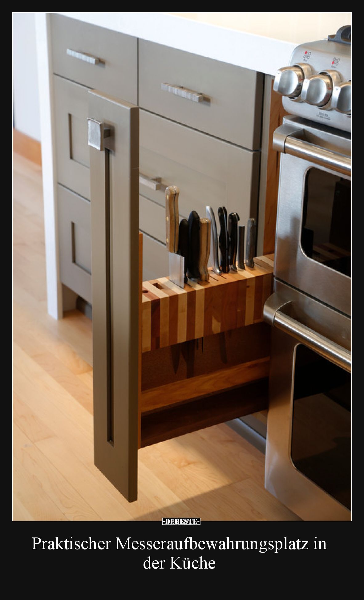 Praktischer Messeraufbewahrungsplatz in der Küche