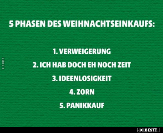 5 PHASEN DES WEIHNACHTSEINKAUFS.. - Lustige Bilder | DEBESTE.de